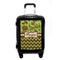 Green & Brown Toile & Chevron Carry On Hard Shell Suitcase - Front