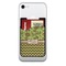 Green & Brown Toile & Chevron Cell Phone Credit Card Holder w/ Phone