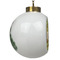 Green & Brown Toile & Chevron Ceramic Christmas Ornament - Xmas Tree (Side View)