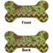 Green & Brown Toile & Chevron Ceramic Flat Ornament - Bone Front & Back (APPROVAL)