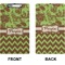 Green & Brown Toile & Chevron Clipboard (Legal) (Front + Back)