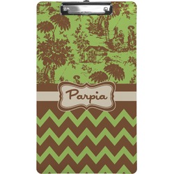 Green & Brown Toile & Chevron Clipboard (Legal Size) (Personalized)