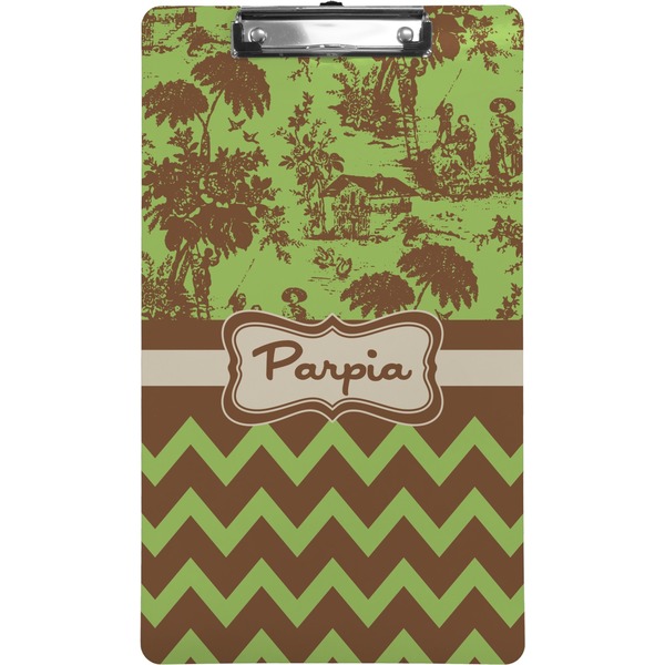 Green & Brown Toile & Chevron Clipboard (Legal)