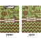 Green & Brown Toile & Chevron Clipboard (Letter) (Front + Back)