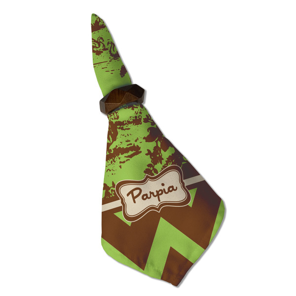 Green & Brown Toile & Chevron Cloth Napkins - Personalized Dinner (Folded in Ring) (MAIN)