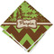 Green & Brown Toile & Chevron Cloth Napkins - Personalized Lunch (Folded Four Corners)