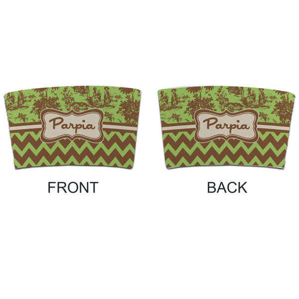 Green & Brown Toile & Chevron Coffee Cup Sleeve - APPROVAL