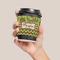 Green & Brown Toile & Chevron Coffee Cup Sleeve - LIFESTYLE