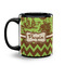 Green & Brown Toile & Chevron Coffee Mug - 11 oz - Black
