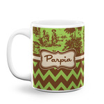 Green & Brown Toile & Chevron Coffee Mug (Personalized)