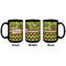Green & Brown Toile & Chevron Coffee Mug - 15 oz - Black APPROVAL