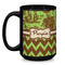 Green & Brown Toile & Chevron Coffee Mug - 15 oz - Black