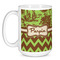 Green & Brown Toile & Chevron Coffee Mug - 15 oz - White