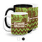 Green & Brown Toile & Chevron Coffee Mugs Main