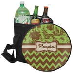 Green & Brown Toile & Chevron Collapsible Cooler & Seat (Personalized)