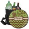 Green & Brown Toile & Chevron Collapsible Cooler & Seat (Personalized)