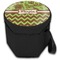 Green & Brown Toile & Chevron Collapsible Personalized Cooler & Seat (Closed)