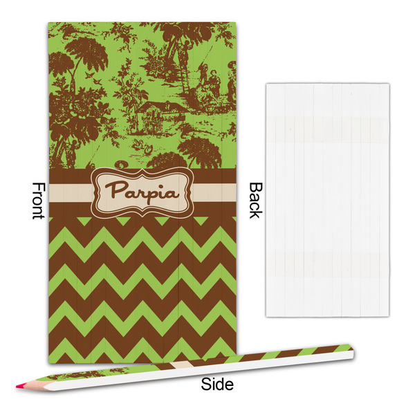 Green & Brown Toile & Chevron Colored Pencils - Approval