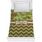 Green & Brown Toile & Chevron Comforter (Twin)