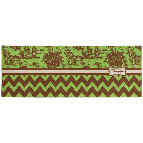 Green & Brown Toile & Chevron Cooling Towel- Approval