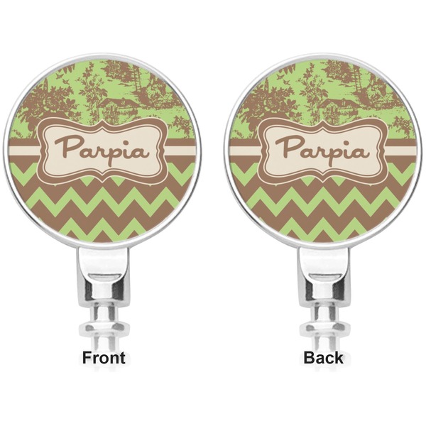 Green & Brown Toile & Chevron Corkscrew - Apvl