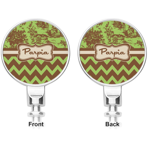 Green & Brown Toile & Chevron Corkscrew - Apvl