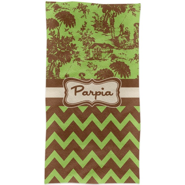 Green & Brown Toile & Chevron Crib Comforter/Quilt - Apvl