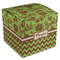 Green & Brown Toile & Chevron Cube Favor Gift Box - Front/Main