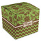 Green & Brown Toile & Chevron Cube Favor Gift Boxes (Personalized)