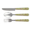 Green & Brown Toile & Chevron Cutlery Set - FRONT