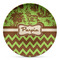 Green & Brown Toile & Chevron DecoPlate Oven and Microwave Safe Plate - Main