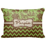 Green & Brown Toile & Chevron Decorative Baby Pillowcase - 16"x12" (Personalized)