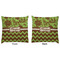 Green & Brown Toile & Chevron Decorative Pillow Case - Approval