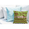 Green & Brown Toile & Chevron Decorative Pillow Case - LIFESTYLE 2