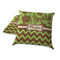 Green & Brown Toile & Chevron Decorative Pillow Case - TWO
