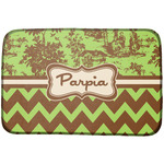 Green & Brown Toile & Chevron Dish Drying Mat (Personalized)
