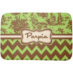 Green & Brown Toile & Chevron Dish Drying Mat (Personalized)