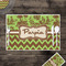 Green & Brown Toile & Chevron Disposable Paper Placemat - In Context