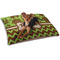 Green & Brown Toile & Chevron Dog Bed - Small w/ Name or Text