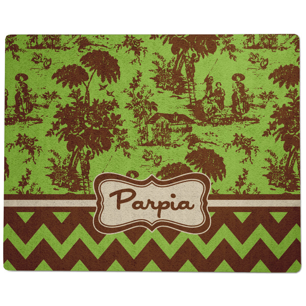 Green & Brown Toile & Chevron Dog Food Mat - Large without Bowls