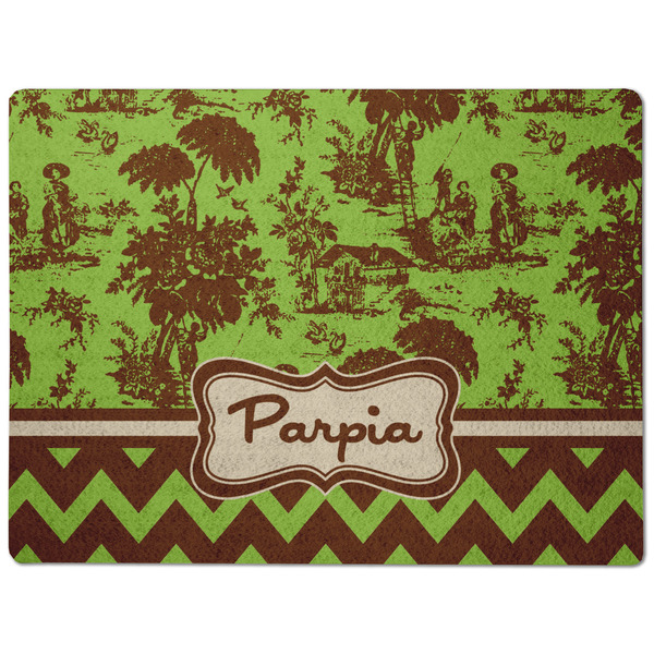Green & Brown Toile & Chevron Dog Food Mat - Medium without bowls