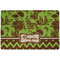 Green & Brown Toile & Chevron Dog Food Mat - Small without bowls
