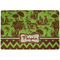 Green & Brown Toile & Chevron Dog Food Mat w/ Name or Text