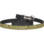 Green & Brown Toile & Chevron Dog Leash (Personalized)