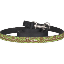 Green & Brown Toile & Chevron Dog Leash (Personalized)