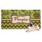 Green & Brown Toile & Chevron Dog Towel (Personalized)