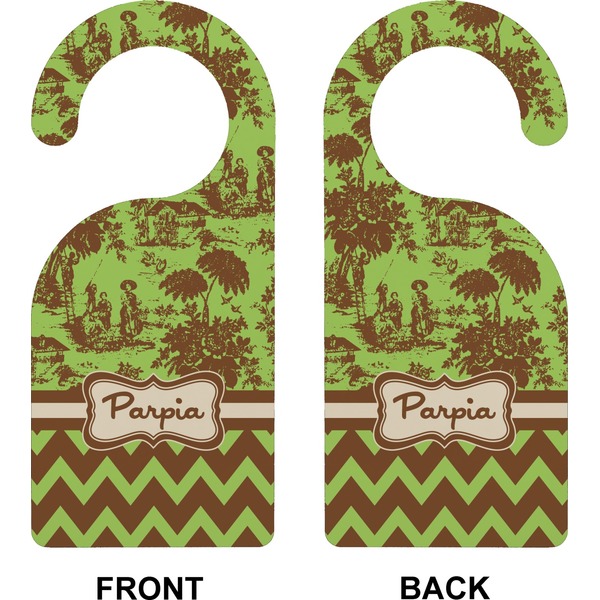 Green & Brown Toile & Chevron Door Hanger (Approval)