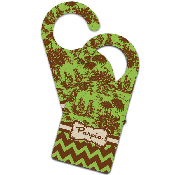 Green & Brown Toile & Chevron Door Hanger - MAIN