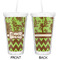 Green & Brown Toile & Chevron Double Wall Tumbler with Straw - Approval