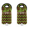 Green & Brown Toile & Chevron Double Wine Tote - APPROVAL (new)